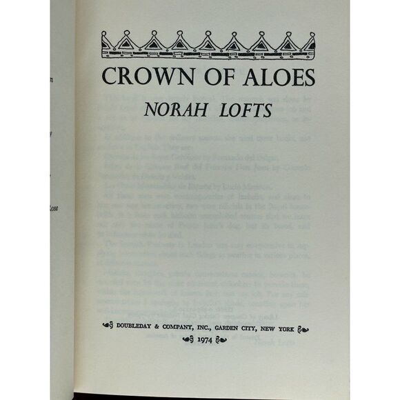 Crown of Aloes by Norah Lofts Hardcover Book 1974 - Picture 8 of 10